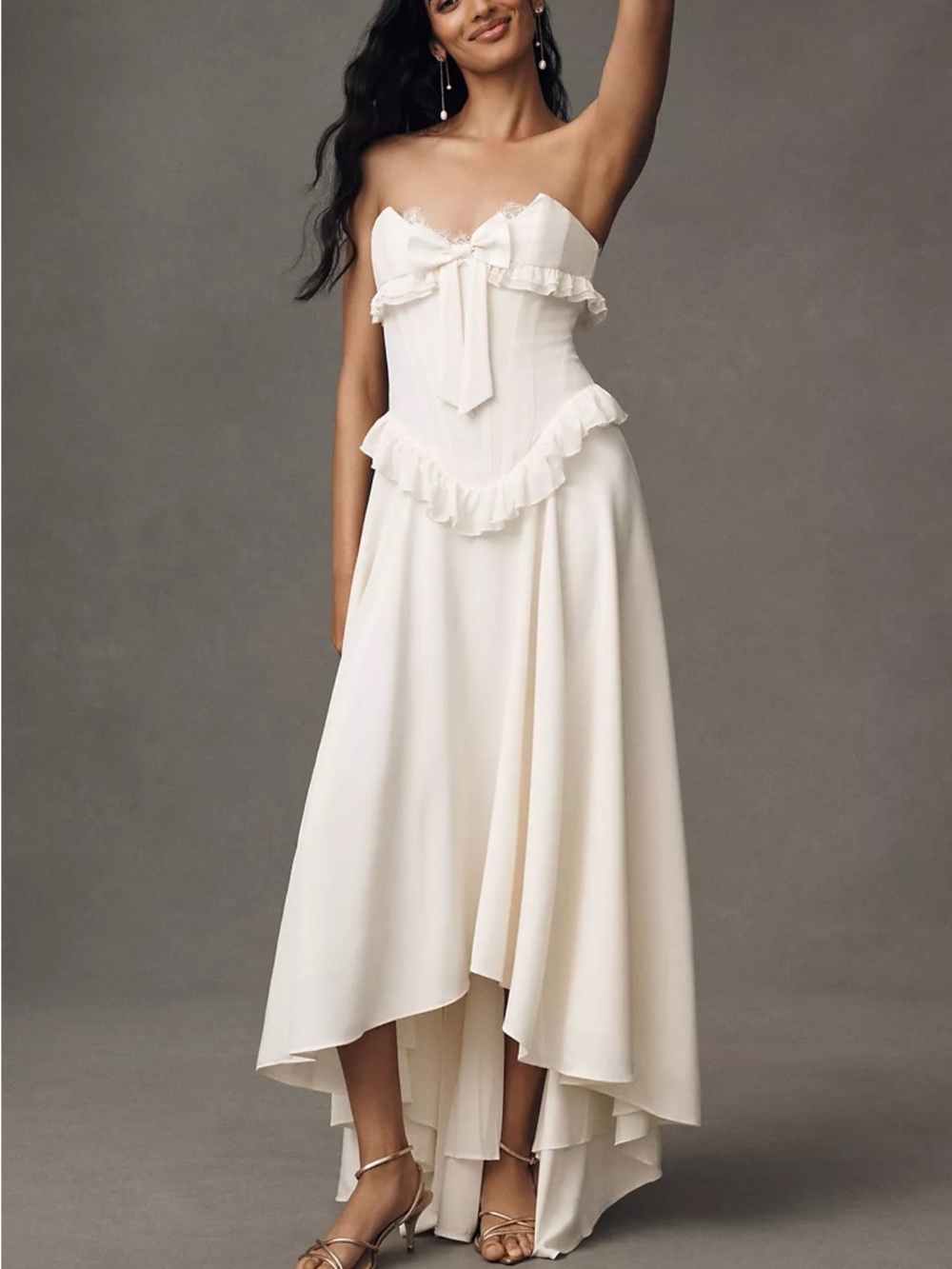 For Love and Lemons Harmony Silk Strapless Corset Gown Size 4